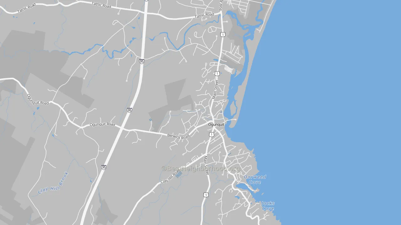 Transit Grade map of Ogunquit, ME