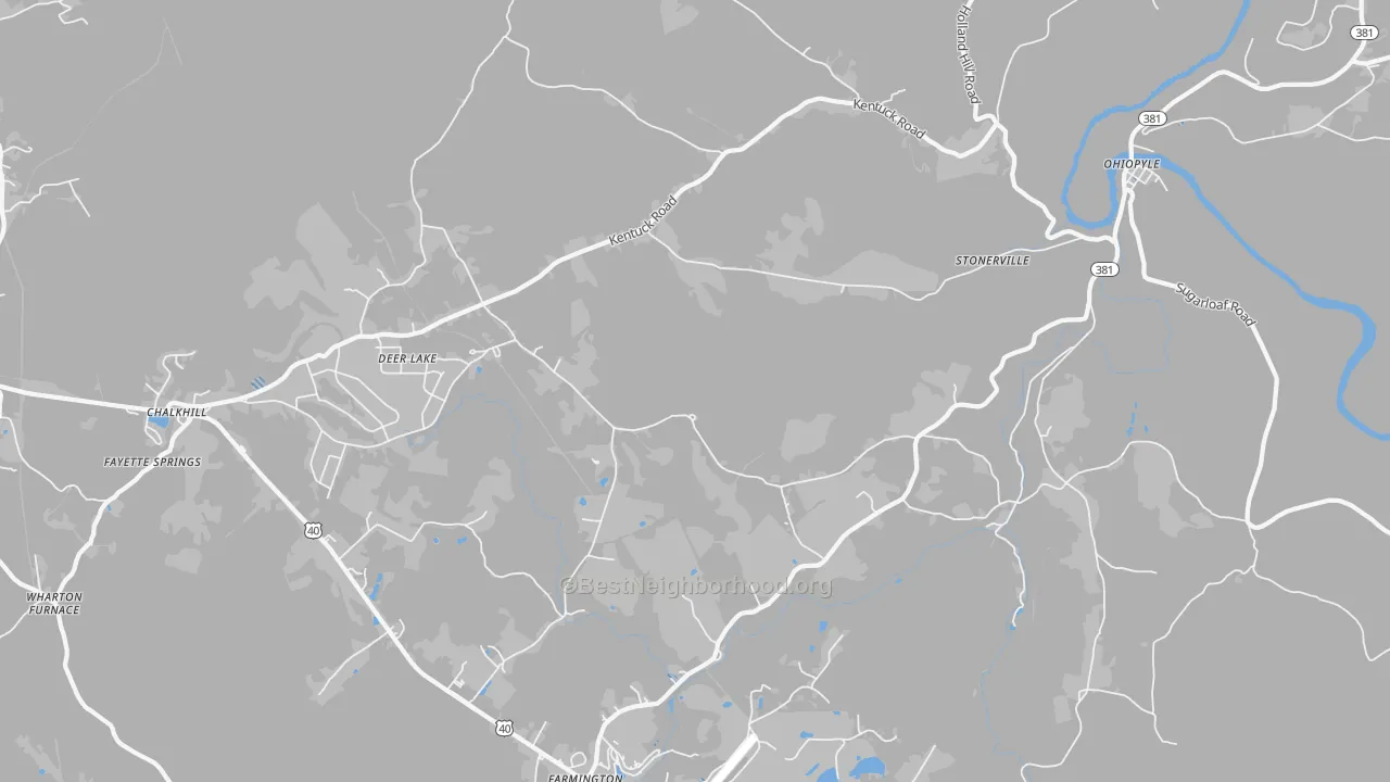 Transit Grade map of Ohiopyle, PA