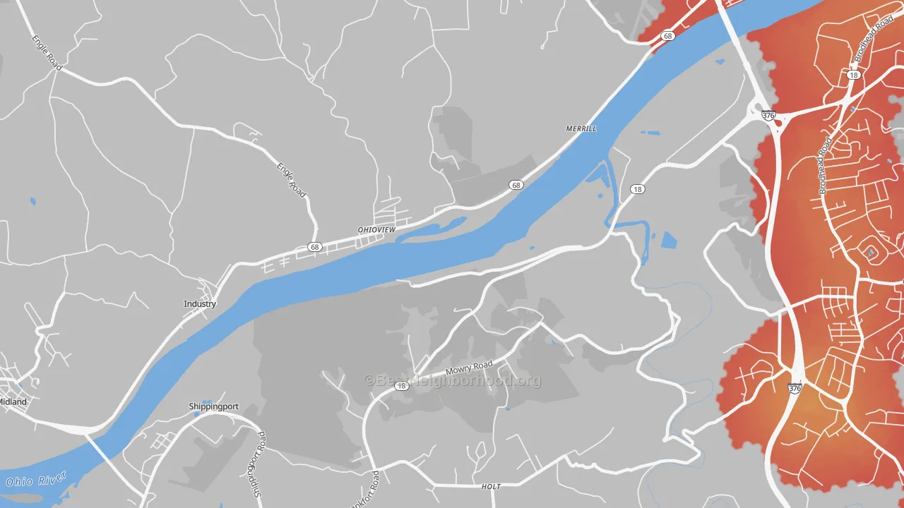 Transit Grade map of Ohioview, PA
