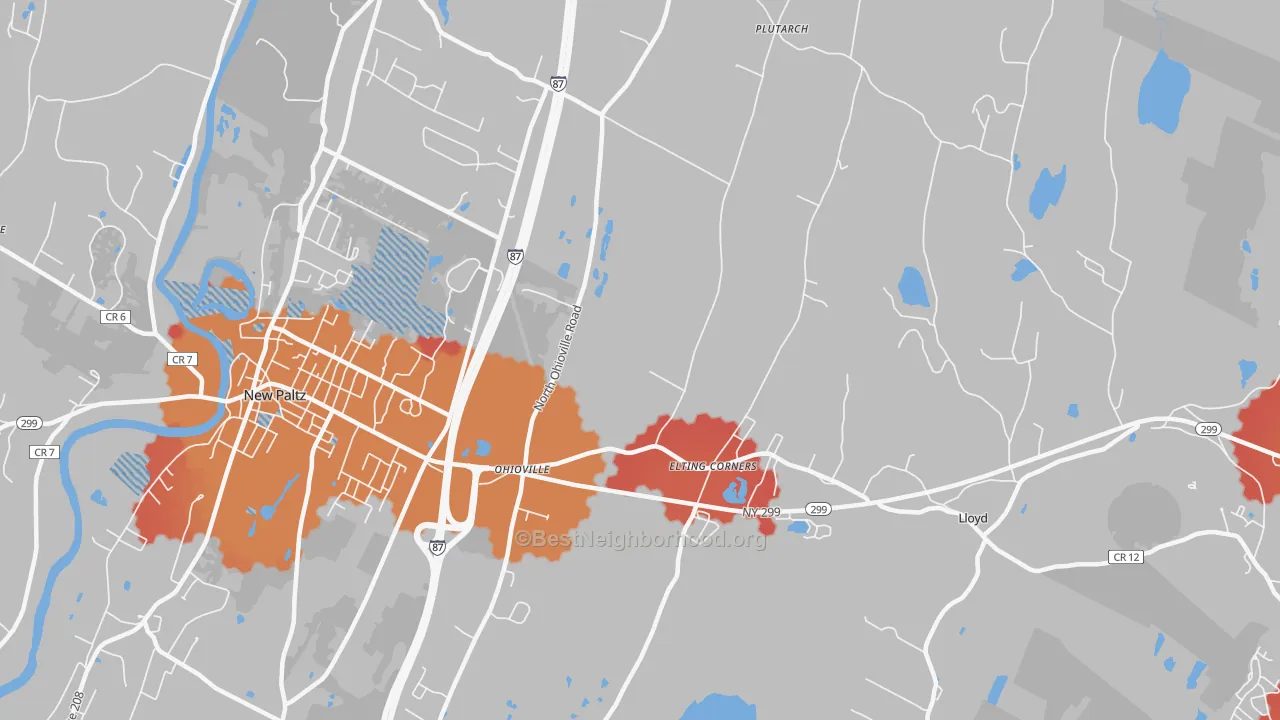 Transit Grade map of Ohioville, NY