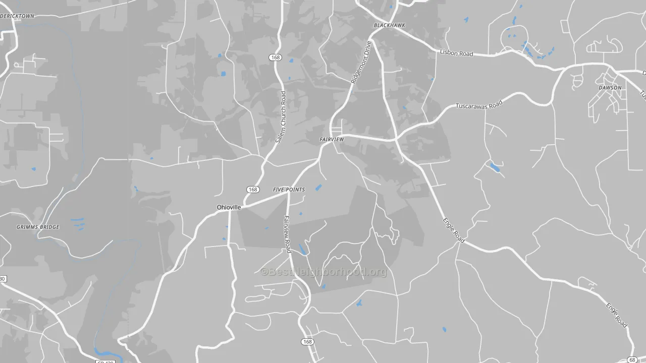 Transit Grade map of Ohioville, PA