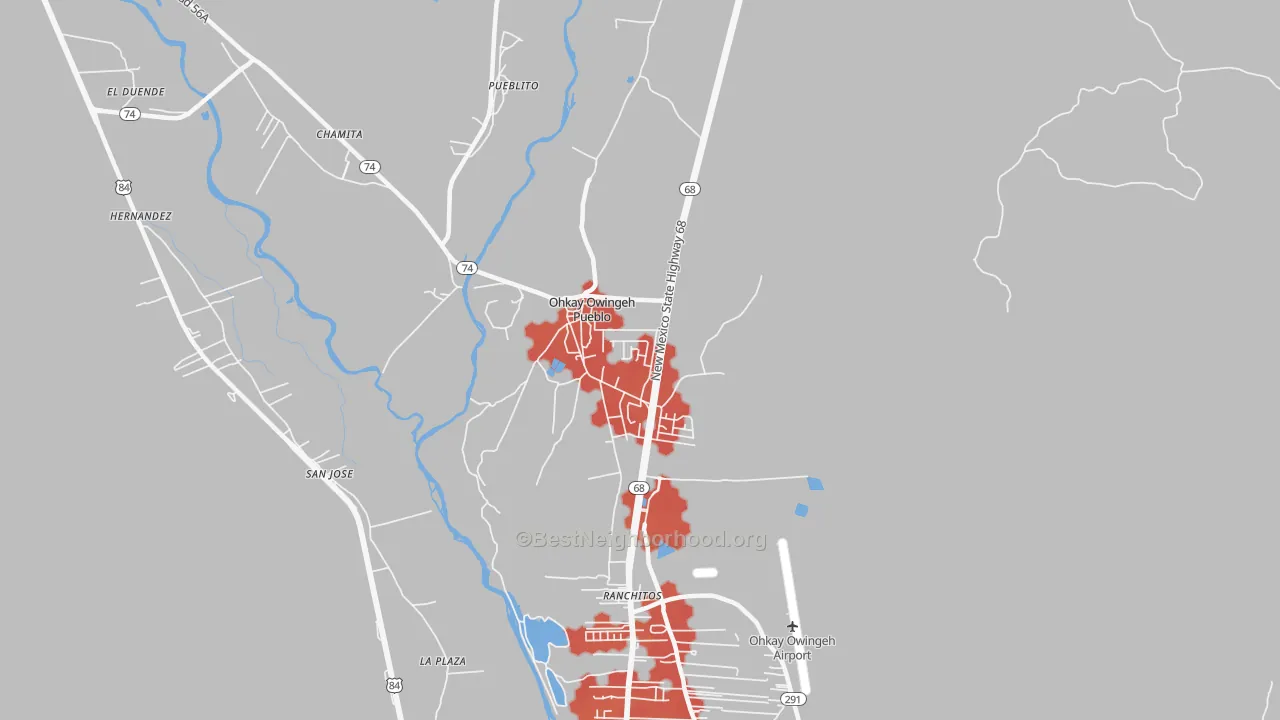 Transit Grade map of Ohkay Owingeh, NM