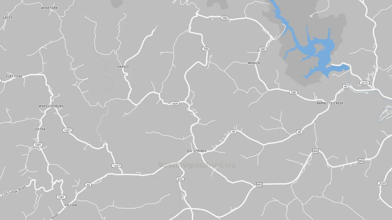 Transit Grade map of Oil Springs, KY
