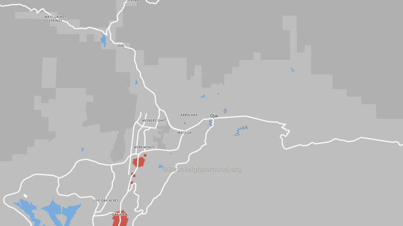 Transit Grade map of Ojai, CA