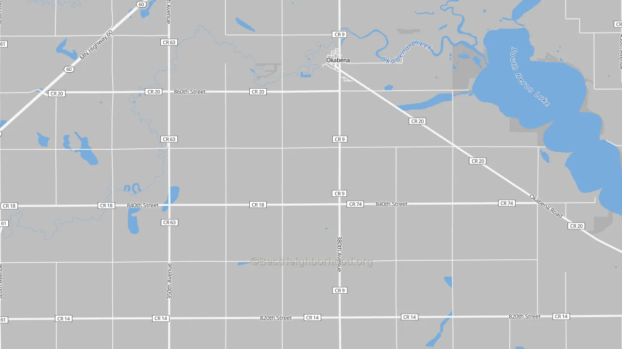Transit Grade map of Okabena, MN