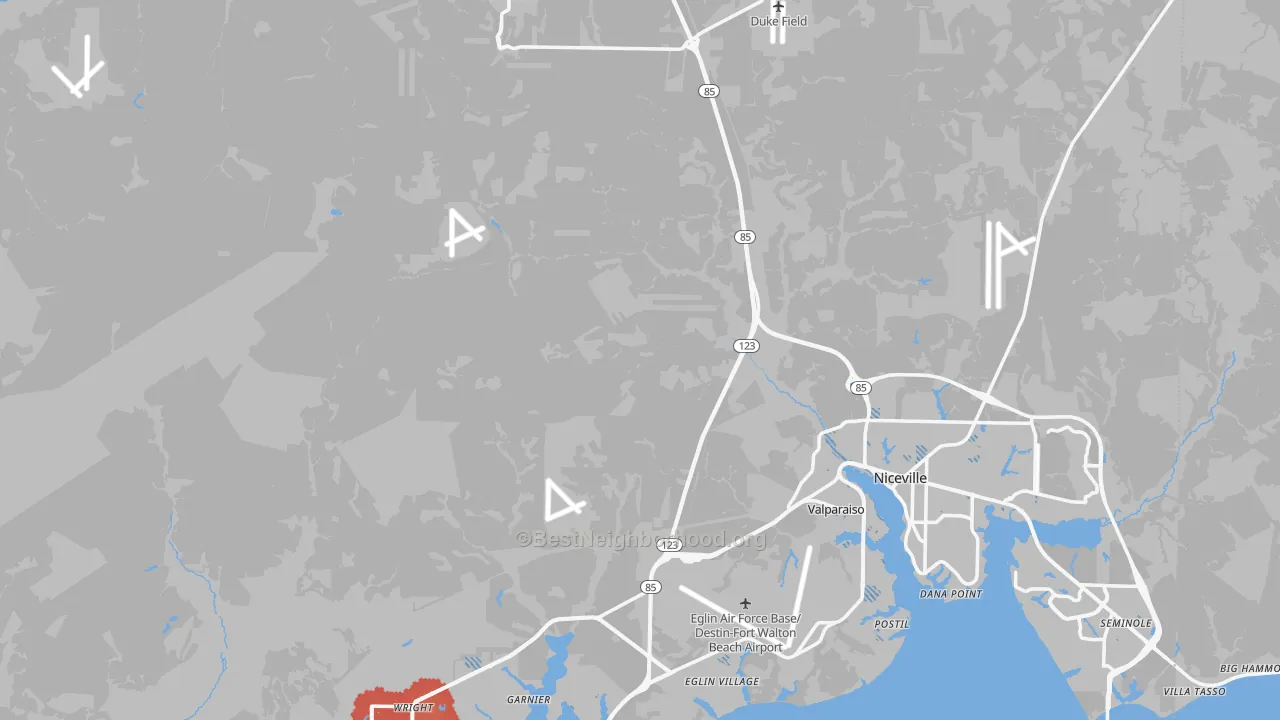 Transit Grade map of Okaloosa County, FL