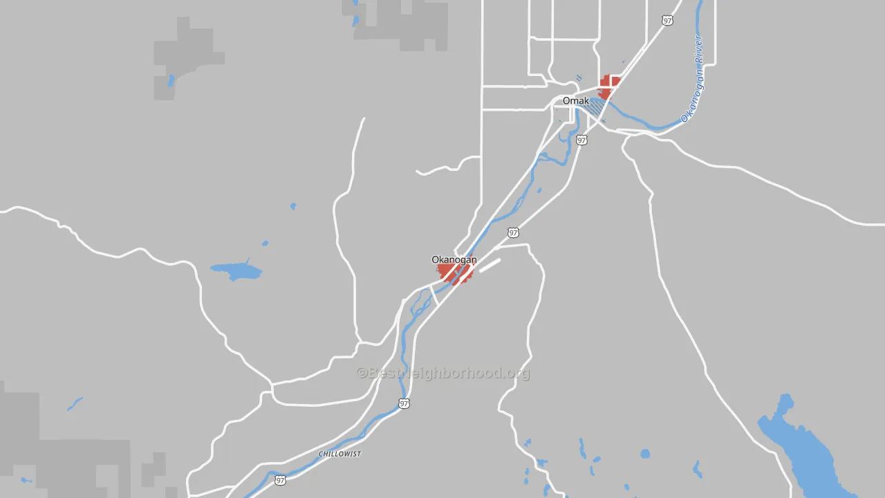 Transit Grade map of Okanogan, WA