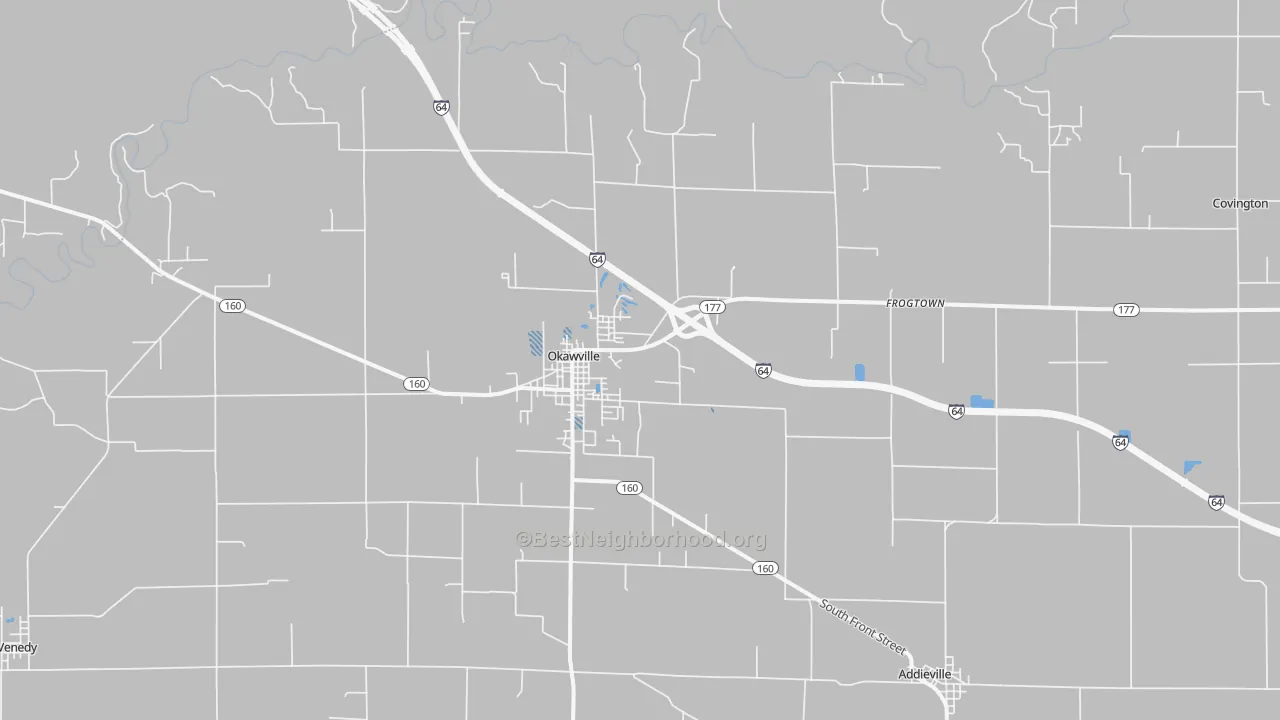 Transit Grade map of Okawville, IL