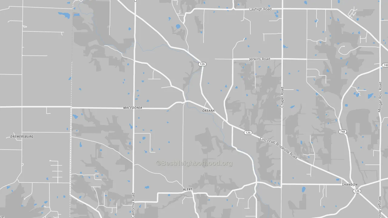 Transit Grade map of Okeana, OH