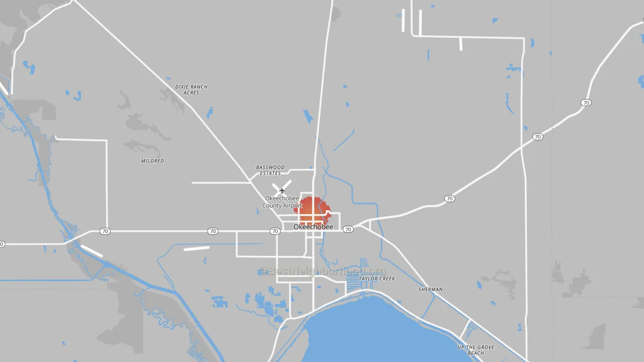 Transit Grade map of Okeechobee County, FL