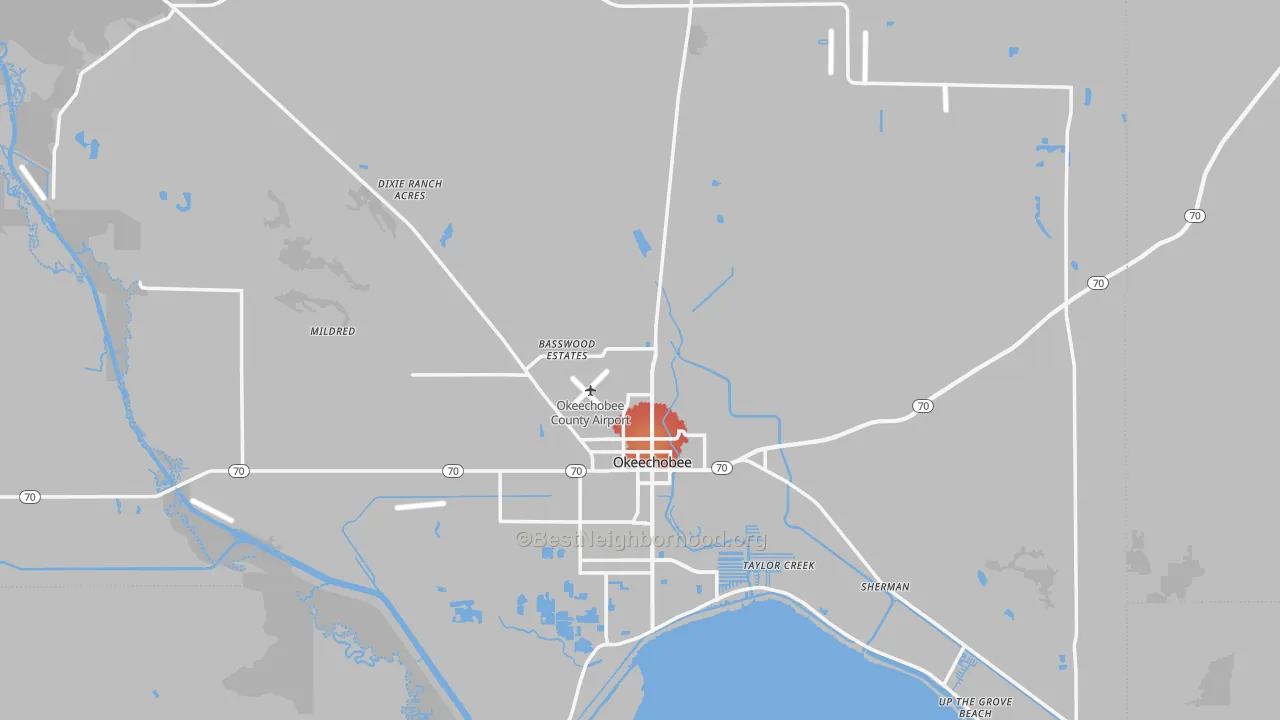Transit Grade map of Okeechobee, FL