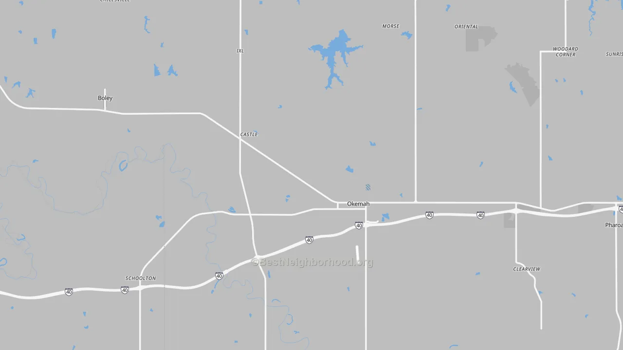 Transit Grade map of Okfuskee County, OK