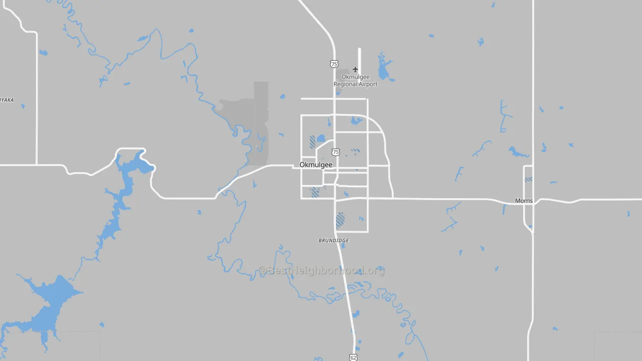 Transit Grade map of Okmulgee County, OK