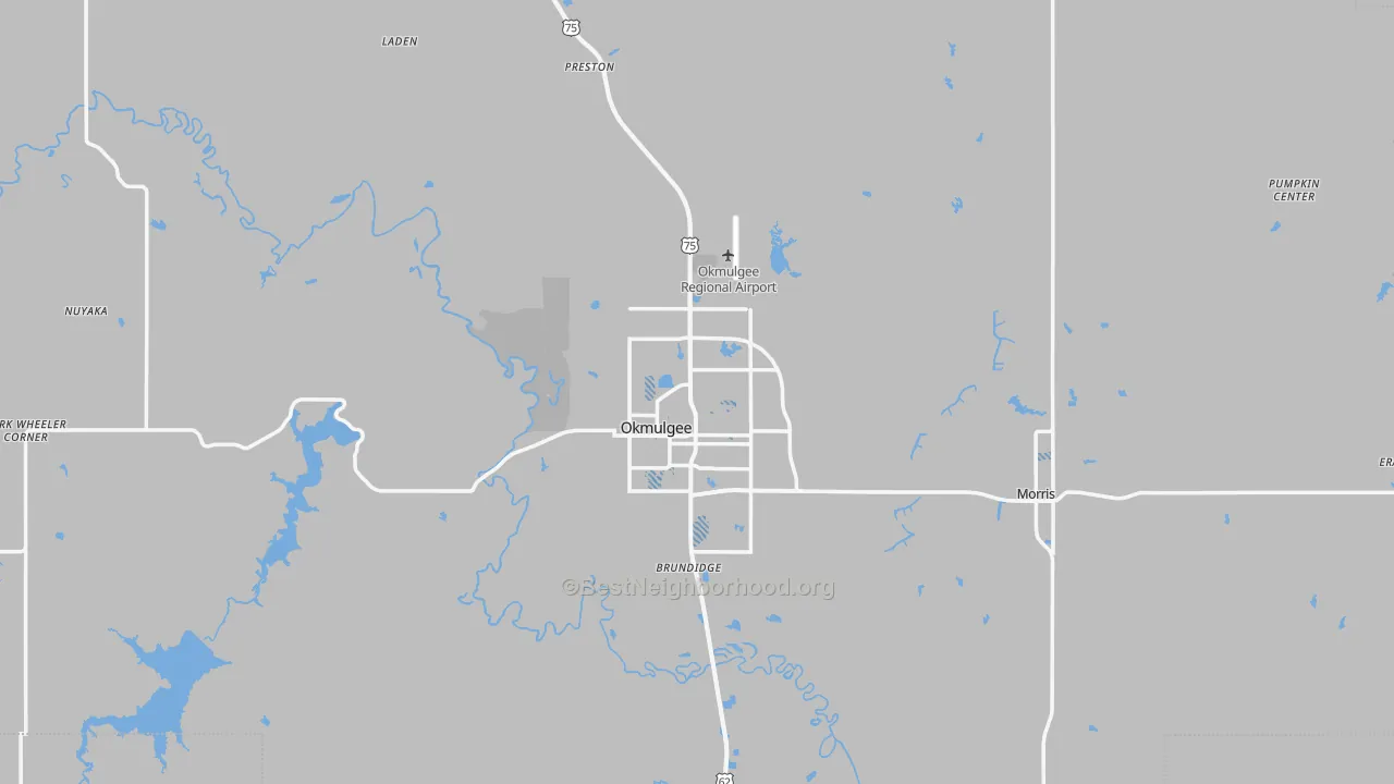 Transit Grade map of Okmulgee, OK