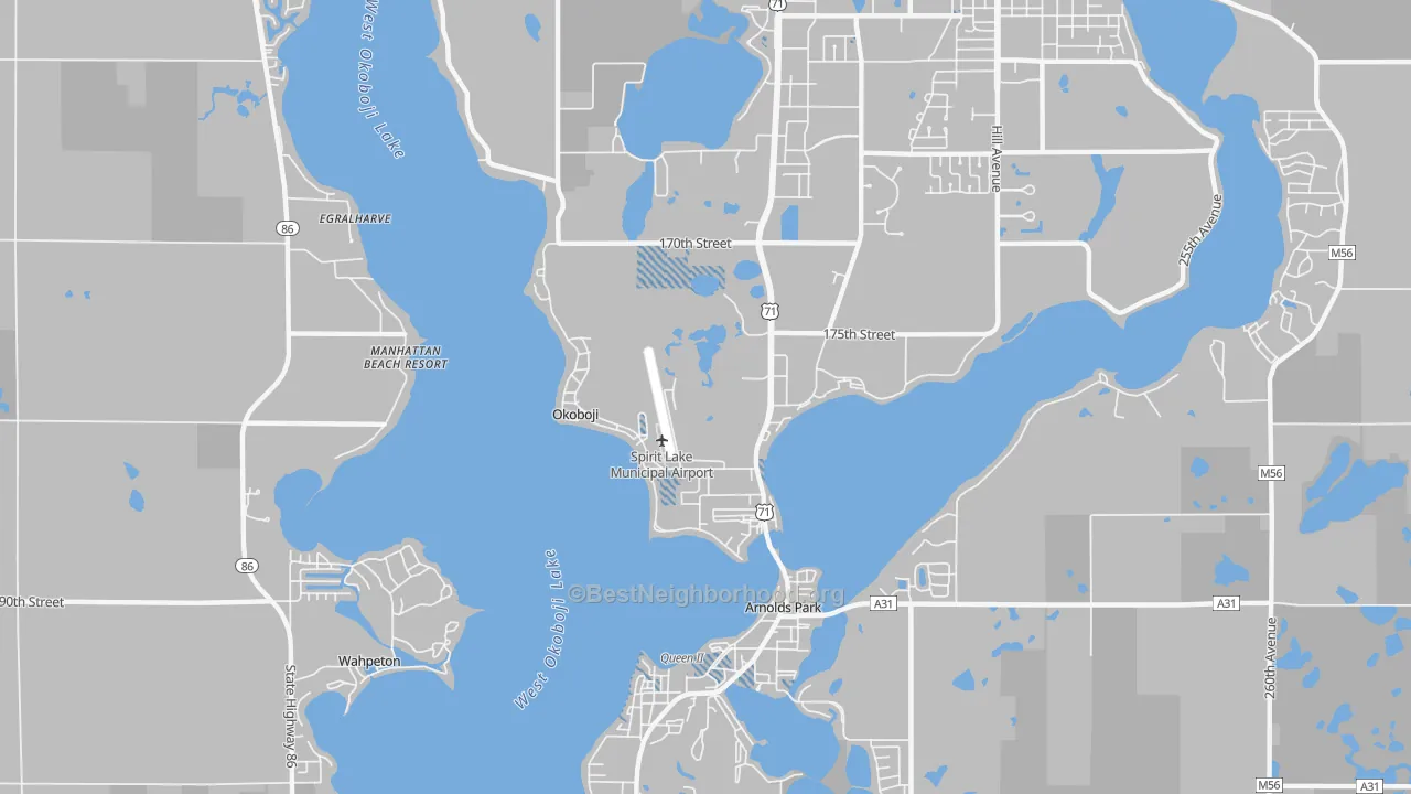 Transit Grade map of Okoboji, IA