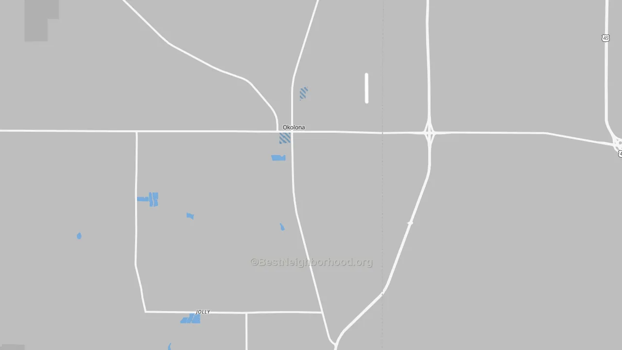 Transit Grade map of Okolona, MS