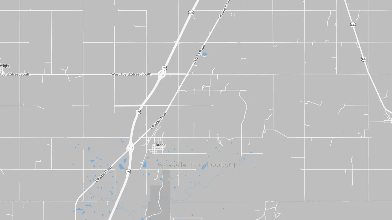 Transit Grade map of Oktaha, OK