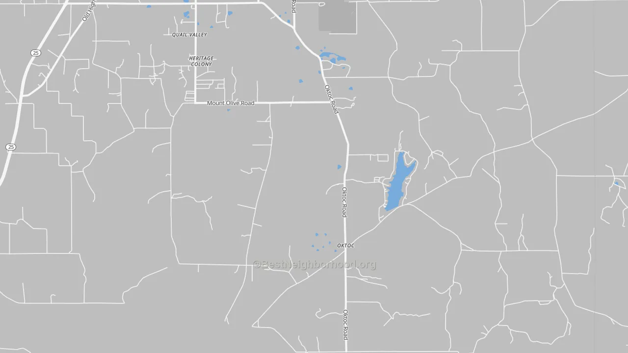 Transit Grade map of Oktoc, MS