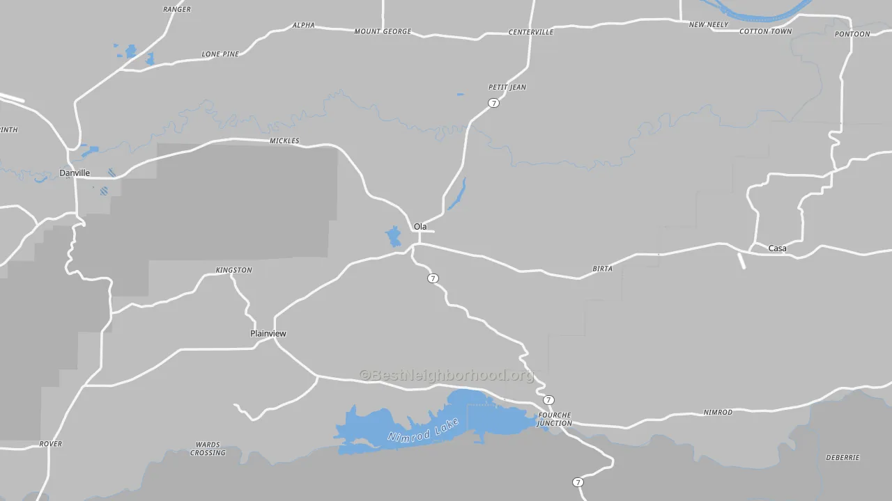 Transit Grade map of Ola, AR