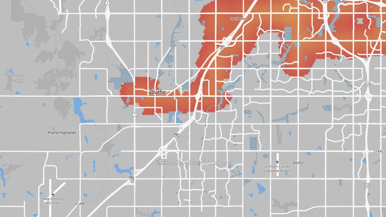 Transit Grade map of Olathe, KS