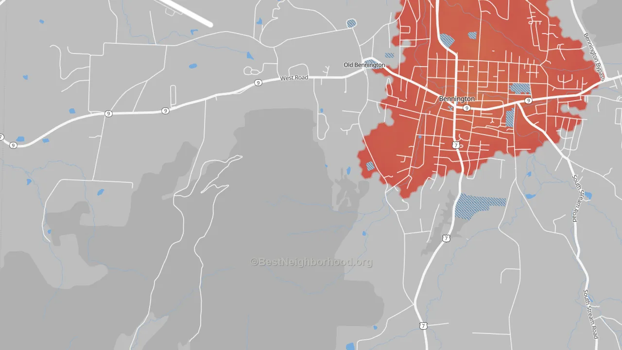Transit Grade map of Old Bennington, VT