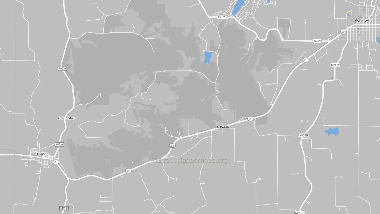 Transit Grade map of Old Bland, MO