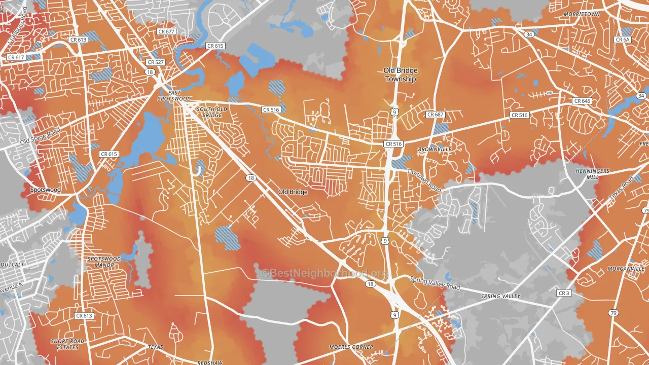 Transit Grade map of Old Bridge, NJ