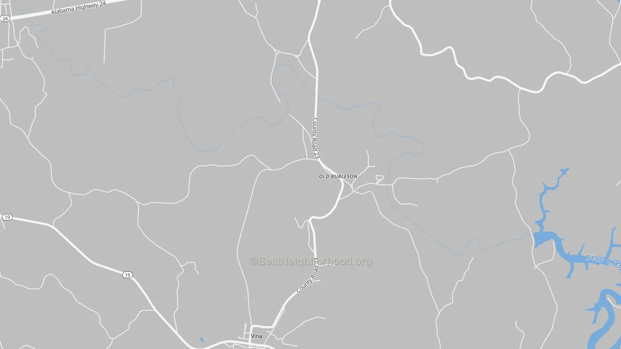 Transit Grade map of Old Burleson, AL
