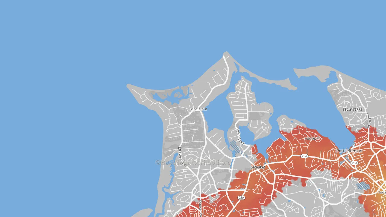 Transit Grade map of Old Field, NY