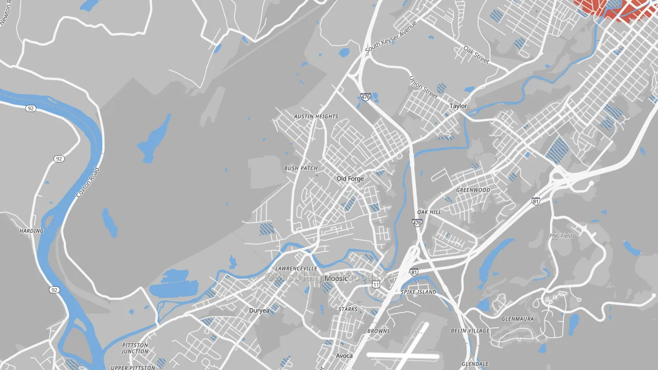 Transit Grade map of Old Forge, PA