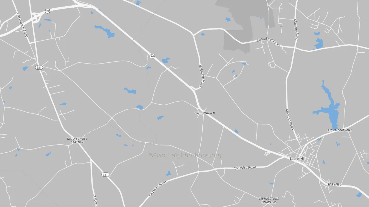 Transit Grade map of Old Hundred, NC