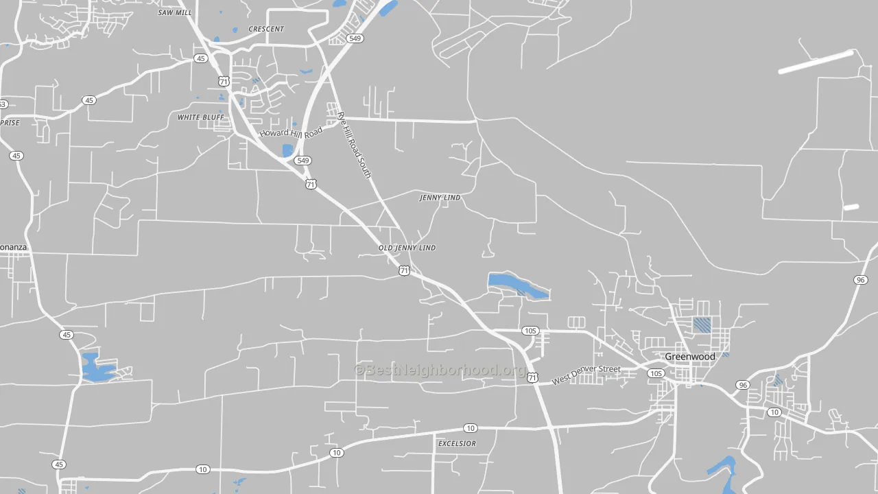 Transit Grade map of Old Jenny Lind, AR