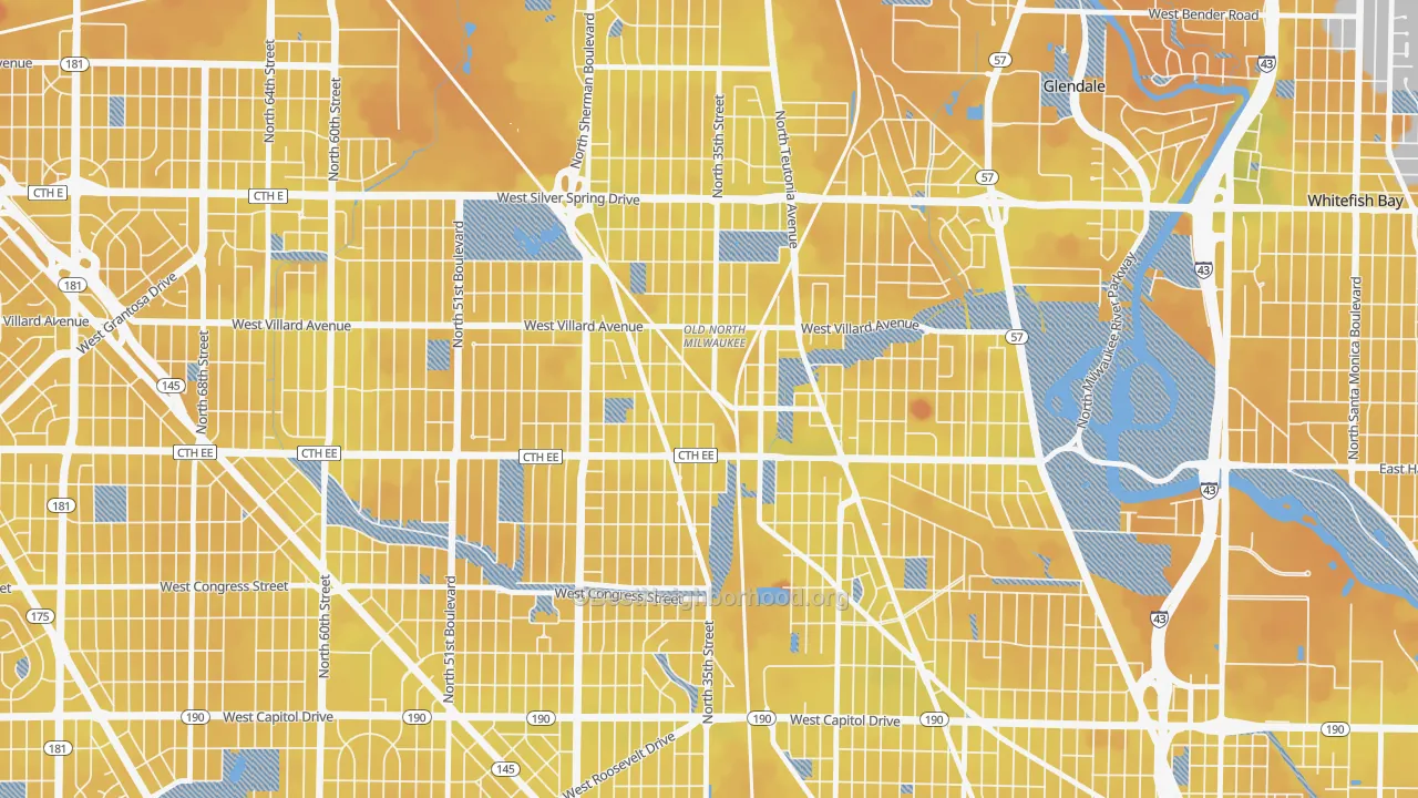 Transit Grade map of Old North Milwaukee, Milwaukee, WI