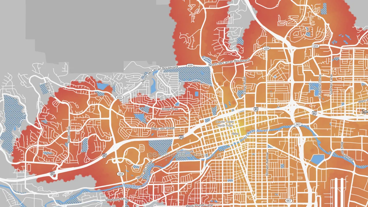 Transit Grade map of Old Northwest-West University, Reno, NV
