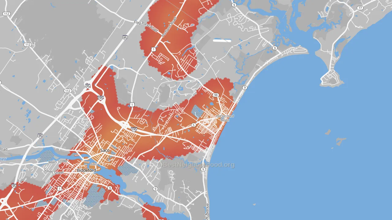 Transit Grade map of Old Orchard Beach, ME