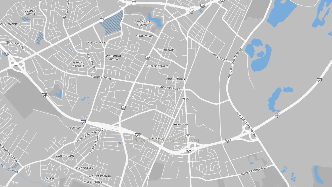 Transit Grade map of Old Savannah, Augusta, GA