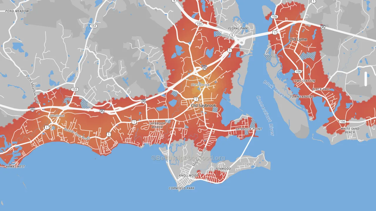 Transit Grade map of Old Saybrook, CT