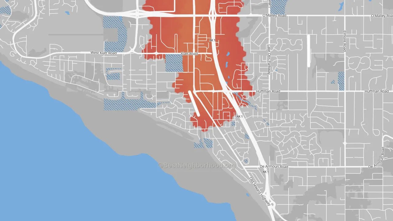 Transit Grade map of Old Seward-Oceanview, Anchorage, AK