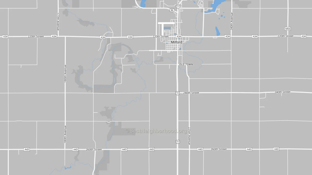 Transit Grade map of Old Town, IA