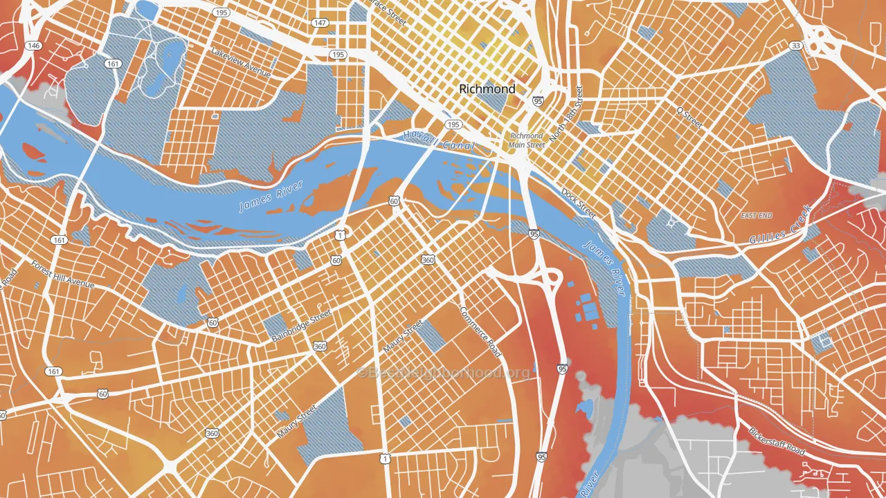 Transit Grade map of Old Town Manchester, Richmond, VA