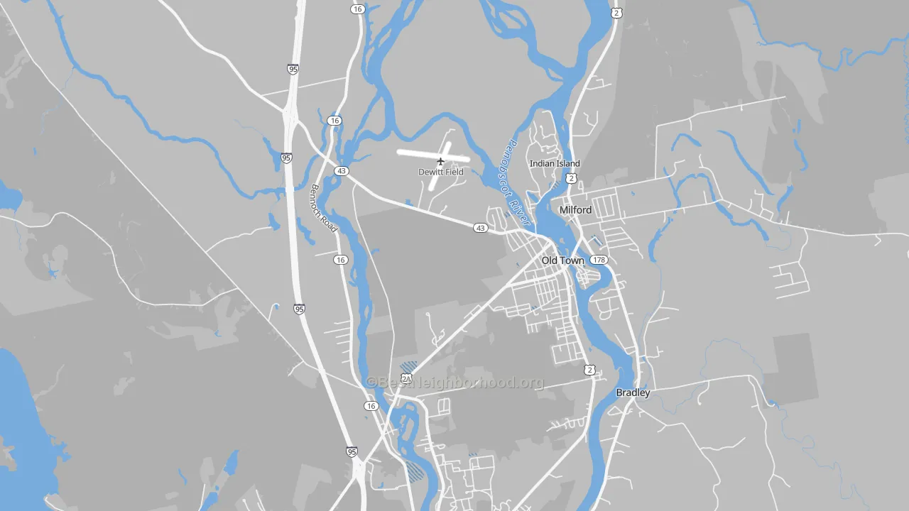 Transit Grade map of Old Town, ME