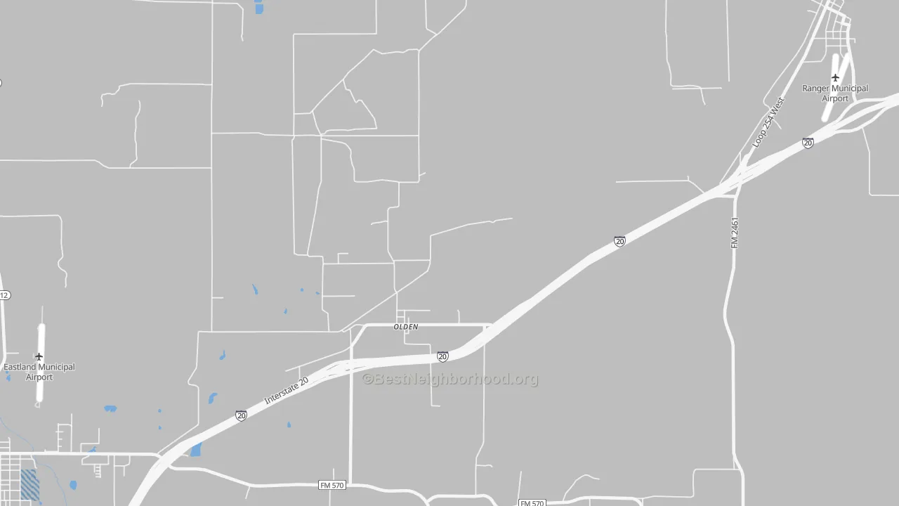 Transit Grade map of Olden, TX