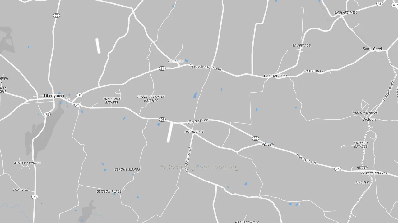 Transit Grade map of Oldfield, MD