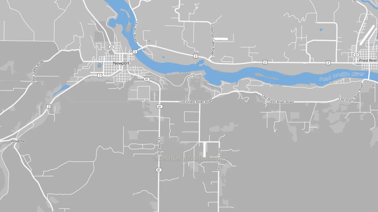 Transit Grade map of Oldtown, ID