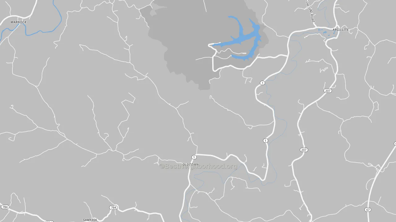 Transit Grade map of Oldtown, KY