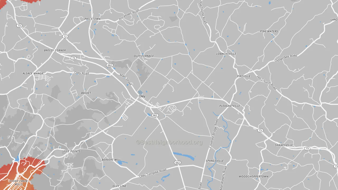 Transit Grade map of Oley, PA