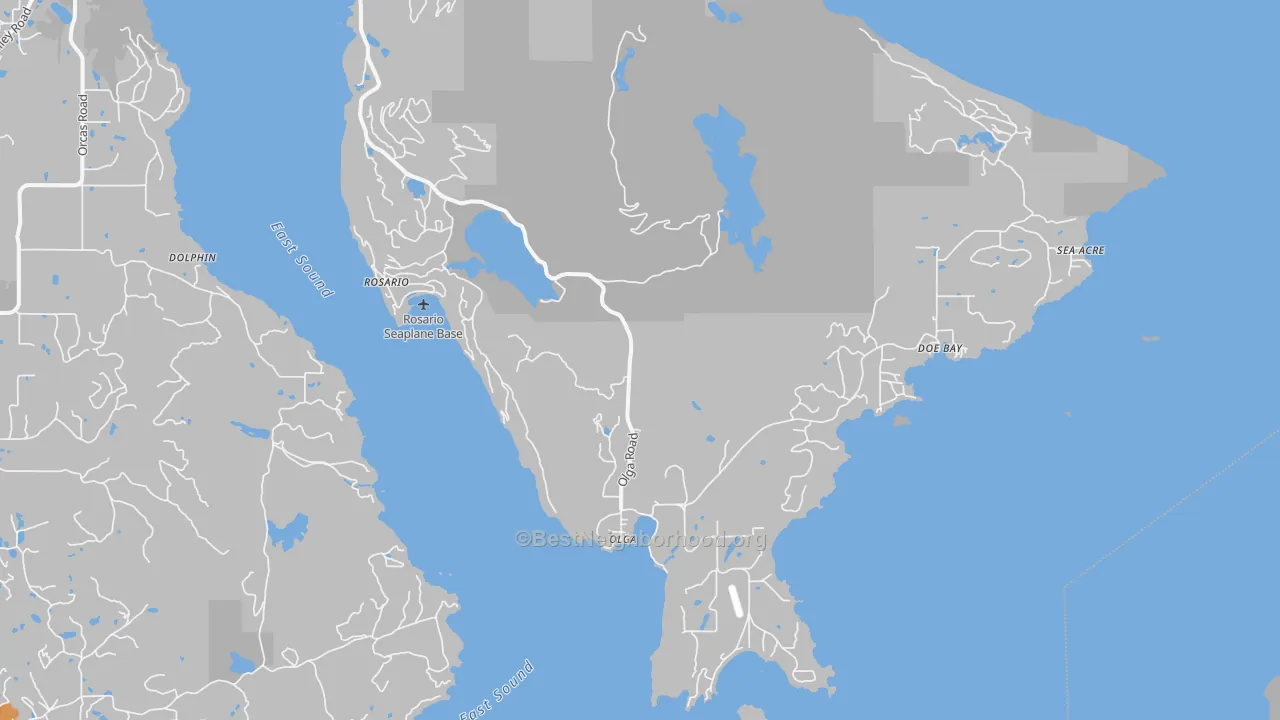Transit Grade map of Olga, WA