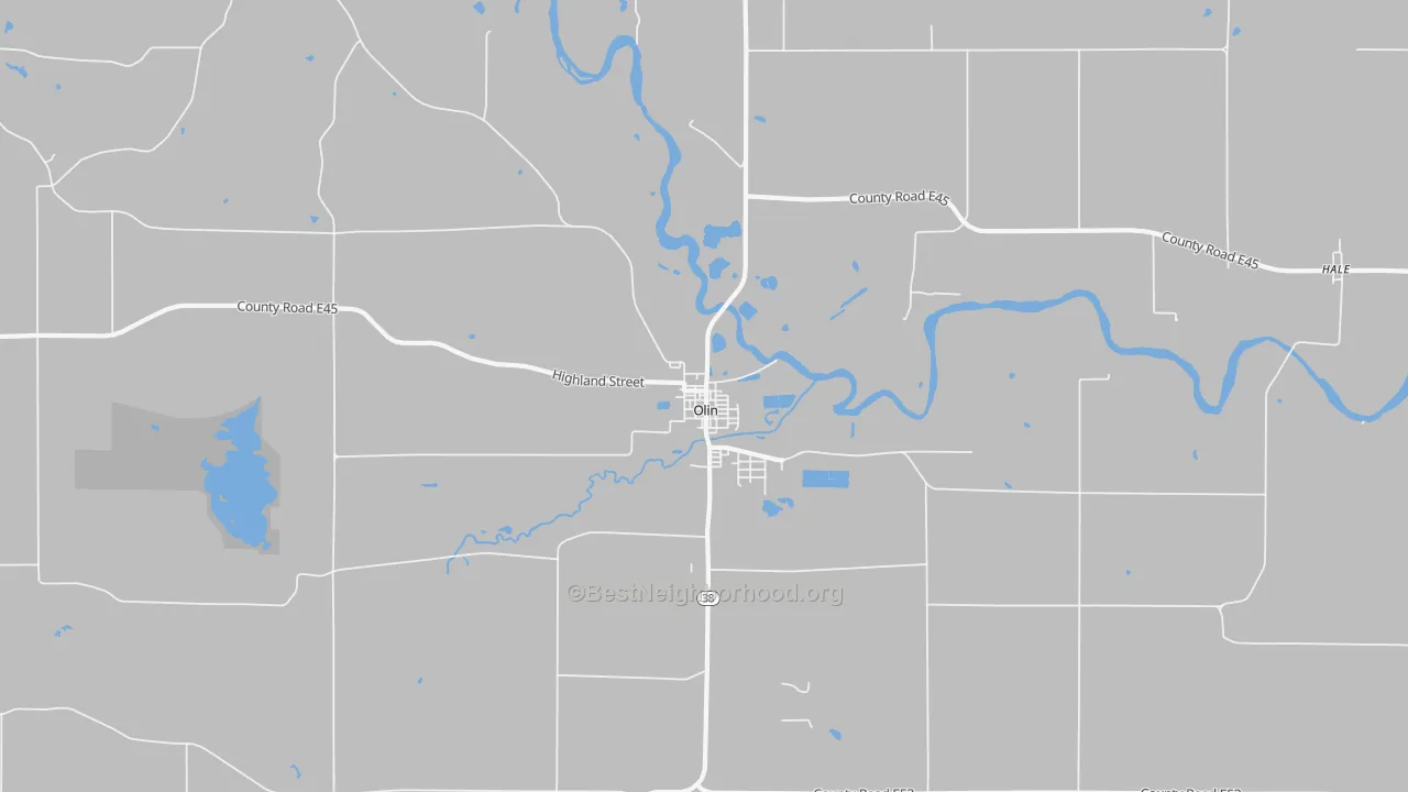 Transit Grade map of Olin, IA