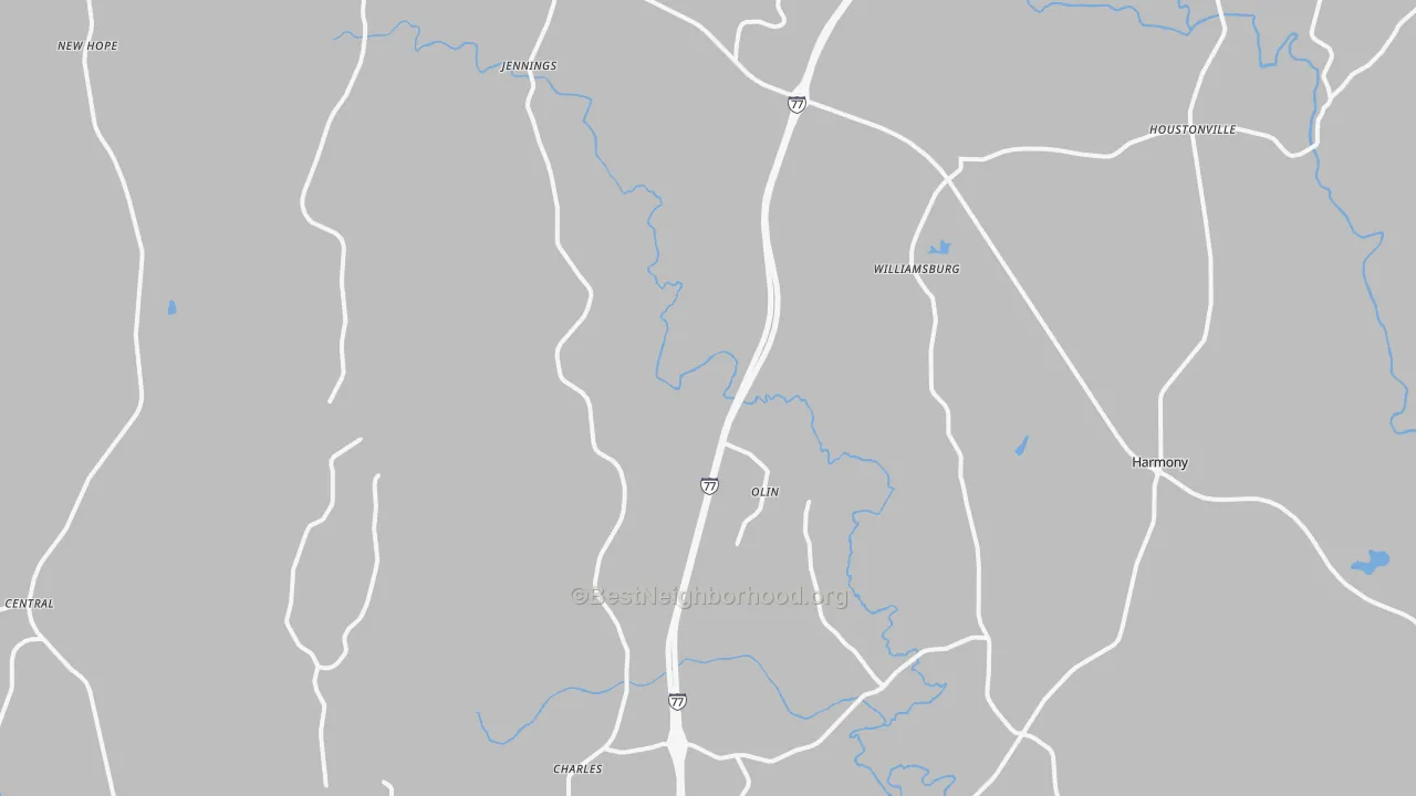 Transit Grade map of Olin, NC