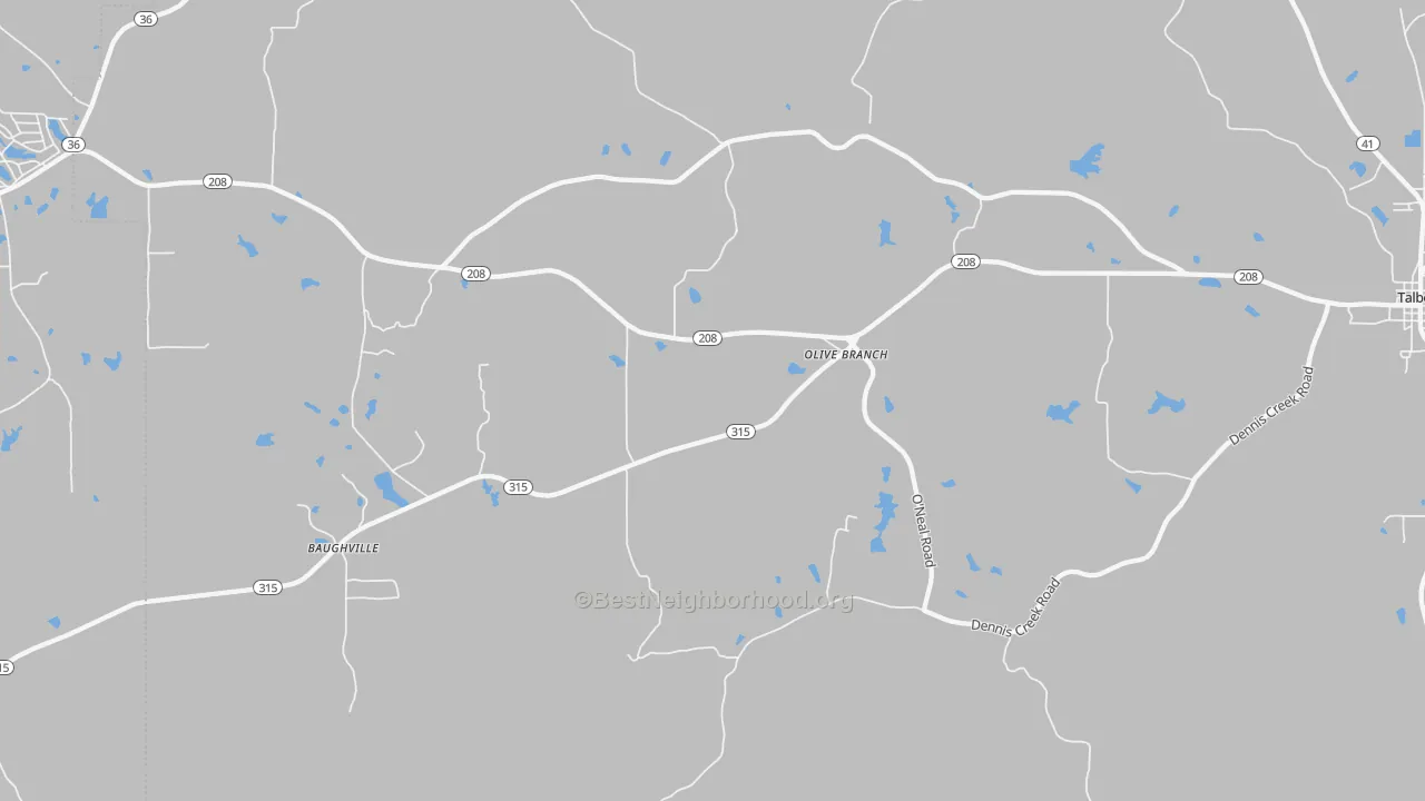 Transit Grade map of Olive Branch, GA